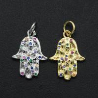 Cubic Zirconia Micro Pave Brass Pendant, Hand, plated, fashion jewelry & micro pave cubic zirconia, more colors for choice, nickel, lead & cadmium free, 12.40x1.90x20.10mm, Sold By PC