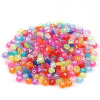 Alphabet Acrylic Beads, Unisex & different size for choice & with letter pattern, more colors for choice, 100PCs/Bag, Sold By Bag