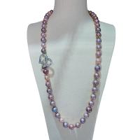 Пресноводные перлы ожерелье цепи свитера, Пресноводные жемчуги, Круглая, Женский, разноцветный, 9-10mm, длина Приблизительно 23.62 дюймовый, продается PC