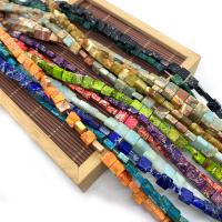 Impression Jasper Beads Square DIY Sold Per 14.96 Inch Strand