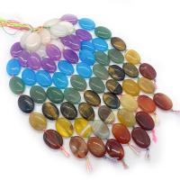 Beads Gemstone misti, Pietra naturale, Ovale, DIY, colori misti, 18x25mm, Venduto per 14.96 pollice filo