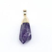 Quartz Gemstone Pendants, with Tibetan Style, plated, fashion jewelry, more colors for choice, 35-45mm,12-18mm, Sold By PC