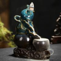 Backflow Incense Burner, Porcelain, handmade, for home and office & durable, more colors for choice, 110x60x145mm, Sold By PC