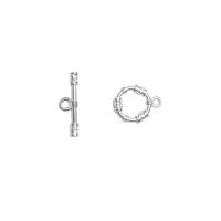 925 Sterling Silver Toggle Clasp, DIY, 10.8x8.8mm, 2x14.3mm, 3mm, Sold By Set
