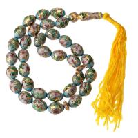 Mode Halskette, Cloisonné, geschnitzt, für Frau, blau, 10*14mm,8*31mm, Länge:ca. 22 ZollInch, verkauft von PC
