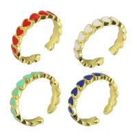 Brass δάχτυλο του δακτυλίου, Ορείχαλκος, χρώμα επίχρυσο, Ρυθμιζόμενο & για τη γυναίκα & σμάλτο, περισσότερα χρώματα για την επιλογή, Μέγεθος:7, 10PCs/Παρτίδα, Sold Με Παρτίδα
