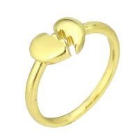 Brass δάχτυλο του δακτυλίου, Ορείχαλκος, Στέμμα, χρώμα επίχρυσο, Ρυθμιζόμενο & για τη γυναίκα, Μέγεθος:7, 10PCs/Παρτίδα, Sold Με Παρτίδα