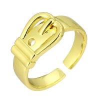 Ring Finger mosiądz, Korona, Platerowane w kolorze złota, Regulowane & dla kobiety, rozmiar:7, 10komputery/wiele, sprzedane przez wiele