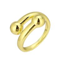 Brass δάχτυλο του δακτυλίου, Ορείχαλκος, χρώμα επίχρυσο, Ρυθμιζόμενο & για τη γυναίκα, Μέγεθος:7, 10PCs/Παρτίδα, Sold Με Παρτίδα