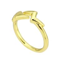 Anillo de dedo de latón, metal, chapado en color dorado, Ajustable & para mujer, tamaño:7, 10PCs/Grupo, Vendido por Grupo