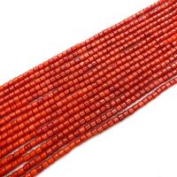 Perles de corail synthétiques, pilier, DIY, rouge, Vendu par 38 cm brin