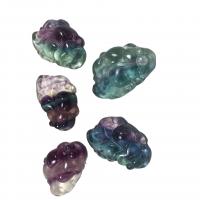 Natural Fluorite Pendant, Carved, no hole, mixed colors, 28x19x6mm, Sold By PC