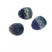 Fluorine Pendentif, raisin, gravé, aucun trou, couleurs mélangées, 13x13x5mm, Vendu par PC