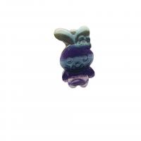 Natural Fluorite Pendant, Rabbit, Carved, mixed colors, 30x17x9mm, Sold By PC