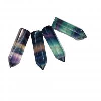 Natural Fluorite Point Decoration, polished, no hole, mixed colors, 36x10mm, Sold By PC