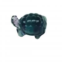 флюорит подвеска, Черепаха, резной, нет отверстия, разноцветный, 15x22x11mm, продается PC