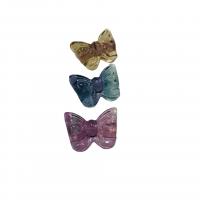 Fluorine Pendentif, Noeud papillon, gravé, aucun trou, couleurs mélangées, 21x16x10mm, Vendu par PC