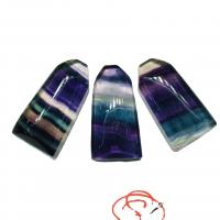 Natural Fluorite Pendant, polished, no hole, mixed colors, 40x22x8mm, Sold By PC