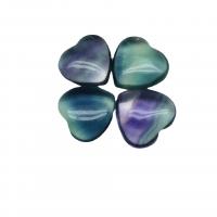 Natural Fluorite Pendant Heart polished no hole mixed colors Sold By PC