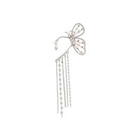 Moda orecchini bracciale, lega in zinco, with Perle di plastica ABS, Farfalla, gioielli di moda & per la donna & con strass, argento, 175x50mm, Venduto da PC