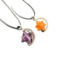 Gemstone Pendants Jewelry Natural Stone with Zinc Alloy platinum color plated rotatable & Unisex 15-17mmx30-35mm Sold By PC