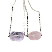 Quartz Necklace random style & Unisex & faceted mixed colors Length Approx 14.96 Inch Sold By PC