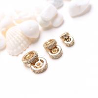 Brass Spacer Beads, gold color plated, DIY & micro pave cubic zirconia, golden, nickel, lead & cadmium free, 6-10mm, Sold By PC
