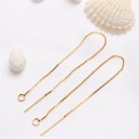 Brass Earring thread, gold color plated, fashion jewelry, golden, nickel, lead & cadmium free, Length:3.54 Inch, Sold By PC