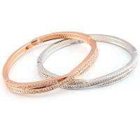 Zinc Alloy Bangle plated fashion jewelry & with rhinestone nickel lead & cadmium free Sold By PC