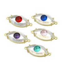 Cubic Zirconia Brass Pendants, Eye, gold color plated, with cubic zirconia, more colors for choice, 29x12x8mm, Hole:Approx 1mm, 10PCs/Lot, Sold By Lot