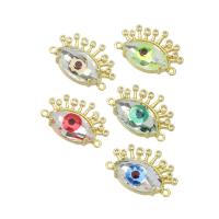 Cubic Zirconia Micro Pave Brass Connector Eye gold color plated with cubic zirconia Approx 1mm Sold By Lot