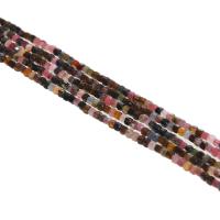 Turmalin Bead, Kub, flerfärgad, 3mm, Såld Per Ca 39 cm Strand