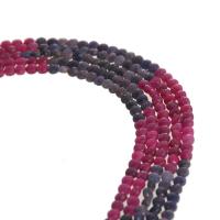 Mišrios Gemstone beads, Safyras, su Rubinas, Butas Round, briaunotas, 4mm, Parduota už Apytiksliai 39 cm Strand