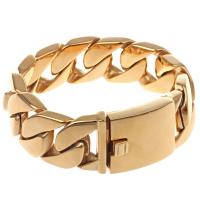 Titanium Steel Bracelet & Bangle, gold color plated, different length for choice & for man, Sold By PC