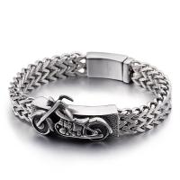 Bijoux bracelet en acier inoxydable, poli, pour homme, couleur originale, 12mm, Longueur:Environ 8.66 pouce, Vendu par PC