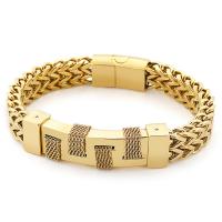 Stainless Steel Jewelry Bracelet plated for man 12mm Length Approx 8.66 Inch Sold By PC