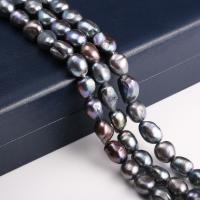 Keishi ferskvandskulturperle Beads, Ferskvandsperle, Uregelmæssig, sort, 10-11mm, Solgt Per 38 cm Strand