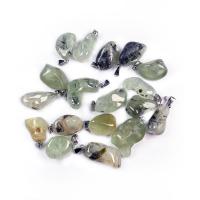 Pingentes de joias de ágata, aço inoxidável, with ágata, Irregular, cores misturadas, 15x25-20x25mm, vendido por PC