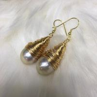 Freshwater Pearl Earrings Stainless Steel with Freshwater Pearl for woman mixed colors 13-14mm Sold By PC