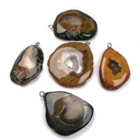 Natural Agate Druzy Pendant Stainless Steel with Agate irregular mixed colors 25x45- Sold By PC