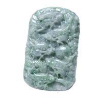 Jadeite Pendant, Carved, green, 53.9x34.2x12.8mm, Sold By PC