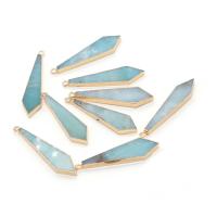 Gemstone Pendants Jewelry, Stainless Steel, with ​Amazonite​, mixed colors, 12x48mm, Sold By PC