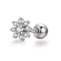 Stainless Steel Stud Earrings with Cubic Zirconia for woman Sold By PC