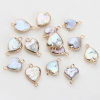 Freshwater Pearl Connector with Gold Filled Heart gold color plated fashion jewelry & DIY Sold By PC