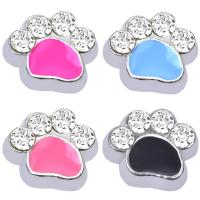 Mobile Phone DIY Decoration Zinc Alloy Footprint platinum color plated Unisex & with rhinestone nickel lead & cadmium free Sold By Bag