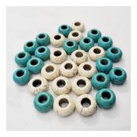 Turquoise Beads, Natural Turquoise, Donut, polished, Unisex, more colors for choice, 7x15mm, Approx 10PCs/Bag, Sold By Bag