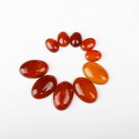 Red Agate Cabochon, Oval, Unisex & different size for choice, red, Approx 10PCs/Bag, Sold By Bag