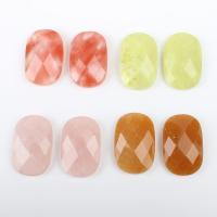Agate Cabochon, Oval, Unisex & faceted, more colors for choice, 20x30x7mm, Approx 50PCs/Bag, Sold By Bag