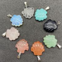 Gemstone Pendants Jewelry Natural Stone Shell & Unisex 20-22mmx32-33mm Sold By PC
