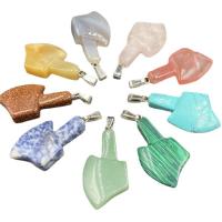 Bijoux Pendentifs en pierres gemmes, Pierre naturelle, hache, différents matériaux pour le choix & unisexe, plus de couleurs à choisir, 26x30mm, Vendu par PC